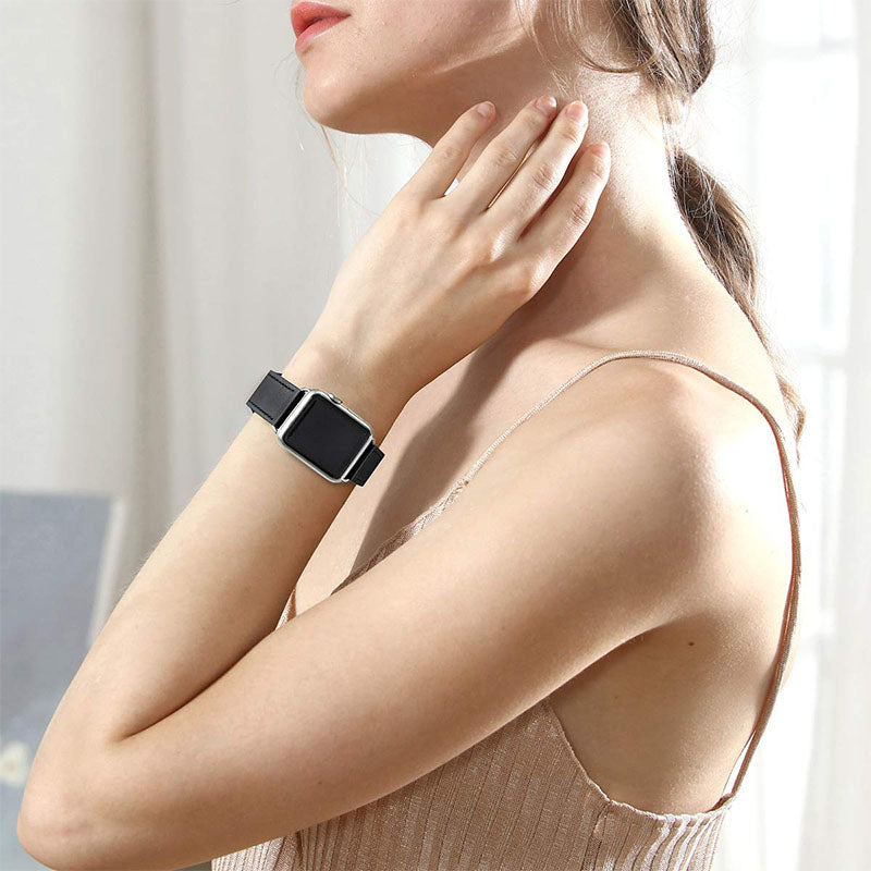 Durable Stylish Genuine Leather Watch Band Quick Release Strap Replacement for Apple Watch Ultra 2 49mm Series 9 45mm SE (2023) 44mm Ultra 49mm Series 8 45mm 7 45mm SE 44mm SE (2022) 44mm Series 6 5 4 44mm Series 1 2 3 42mm Durable Stylish Genuine Leather Watch Band Quick Release Strap Replacement for Apple Watch Ultra 2 49mm Series 9 45mm SE (2023) 44mm Ultra 49mm Series 8 45mm 7 45mm SE 44mm SE (2022) 44mm Series 6 5 4 44mm Series 1 2 3 42mm